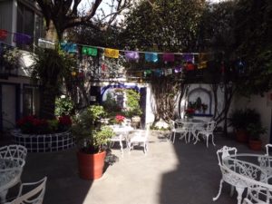 Courtyard of our Mexico City hotel